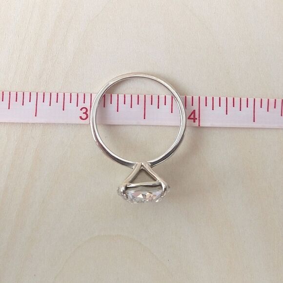 White Crystal Ring In Sterling Silver - Picture 9 of 11